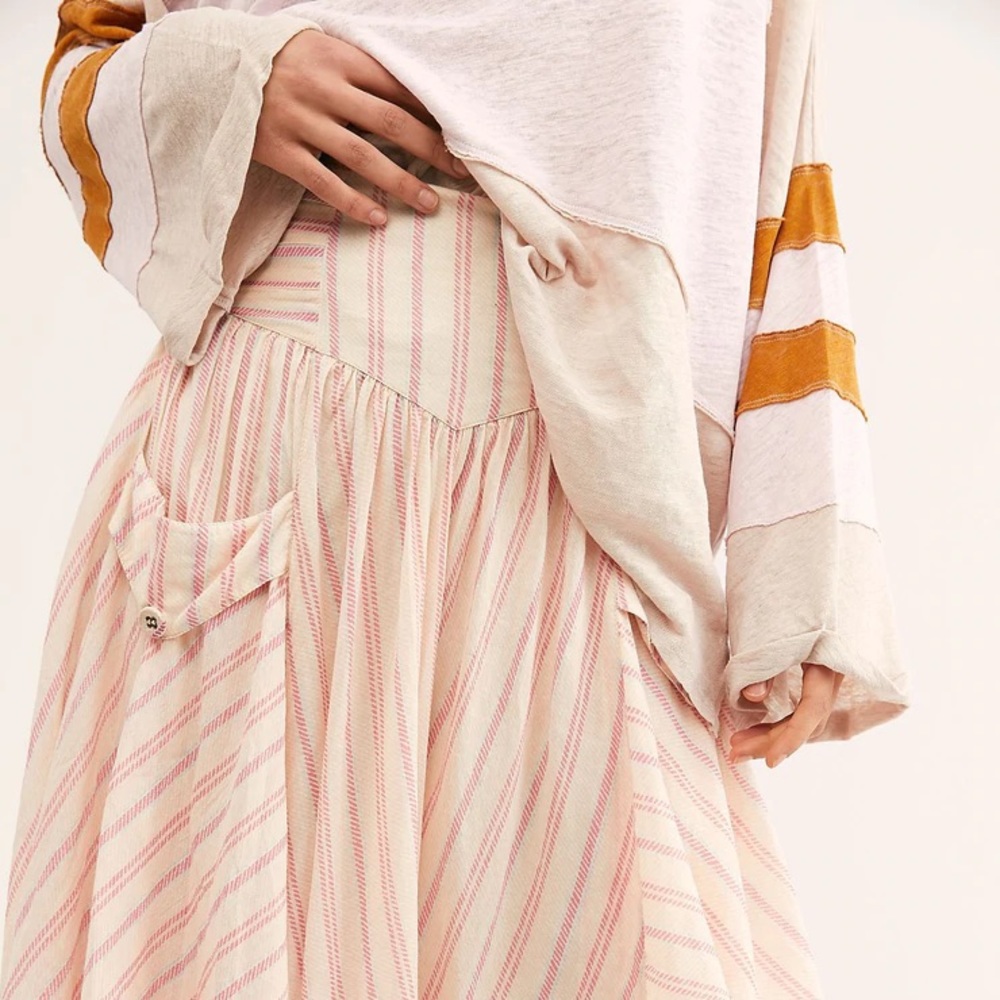 Free people Elisa striped midi skirt